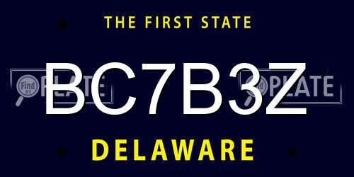 BC7B3Z Delaware License Plate
