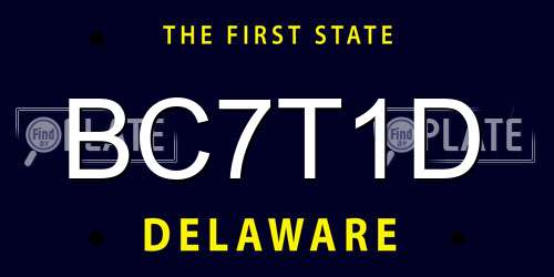 BC7T1D Delaware License Plate