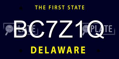 BC7Z1Q Delaware License Plate