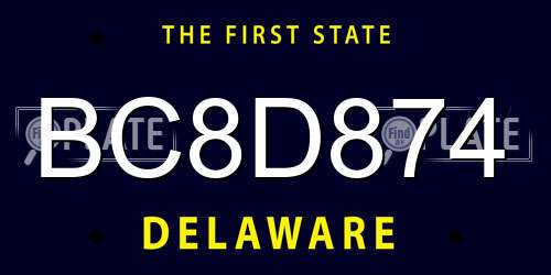 BC8D874 Delaware License Plate