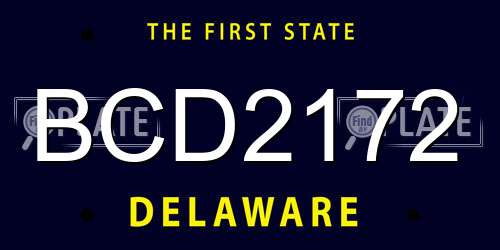 BCD2172 Delaware License Plate
