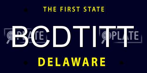 BCDTITT Delaware License Plate