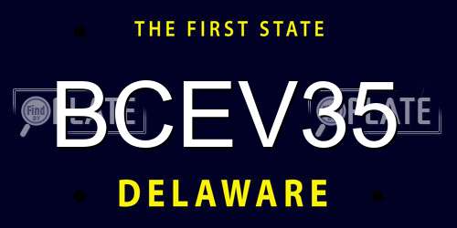 BCEV35 Delaware License Plate