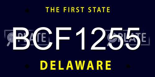 BCF1255 Delaware License Plate