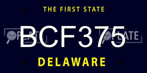 BCF375 Delaware License Plate