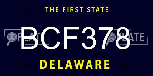 BCF378 Delaware License Plate