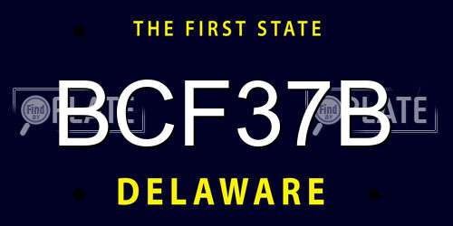 BCF37B Delaware License Plate