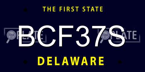 BCF37S Delaware License Plate