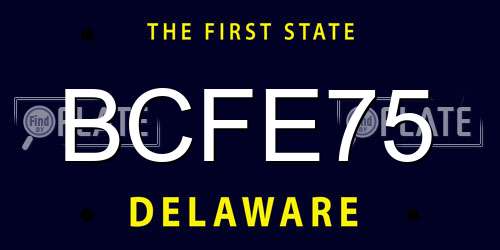 BCFE75 Delaware License Plate