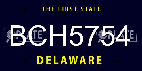 BCH5754 Delaware License Plate