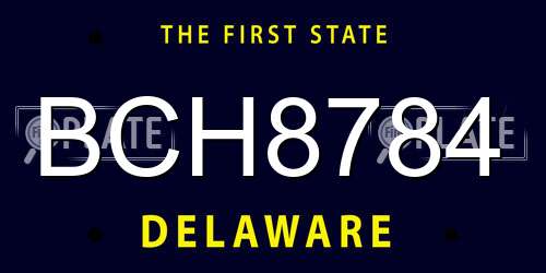 BCH8784 Delaware License Plate