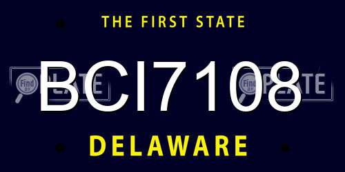 BCI7108 Delaware License Plate