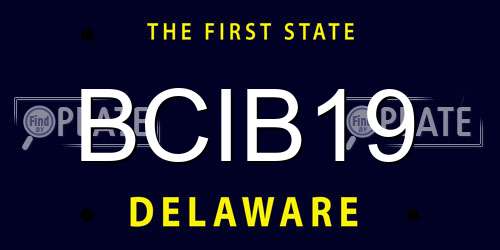 BCIB19 Delaware License Plate