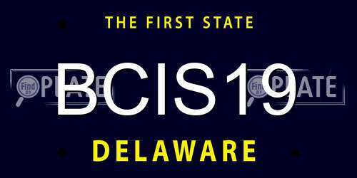 BCIS19 Delaware License Plate