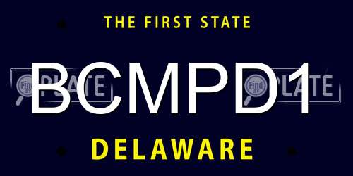 BCMPD1 Delaware License Plate