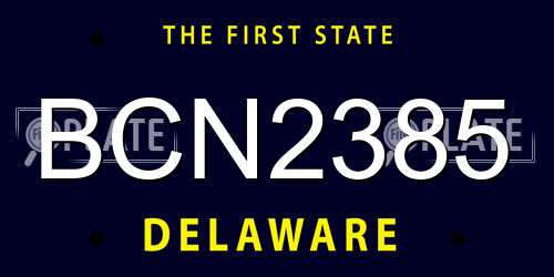 BCN2385 Delaware License Plate