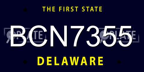 BCN7355 Delaware License Plate