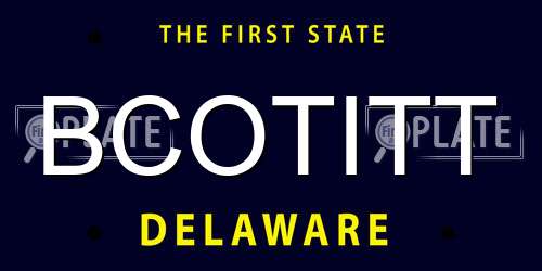 BCOTITT Delaware License Plate