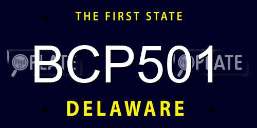 BCP501 Delaware License Plate
