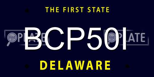 BCP50I Delaware License Plate