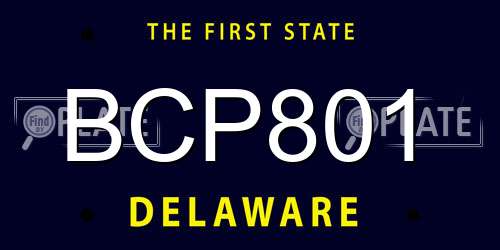 BCP801 Delaware License Plate