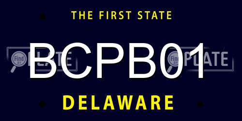 BCPB01 Delaware License Plate