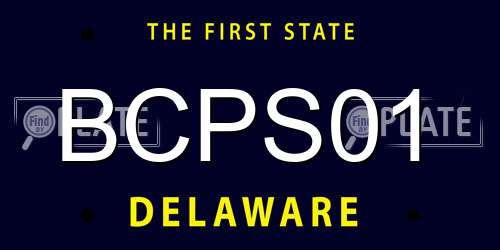 BCPS01 Delaware License Plate