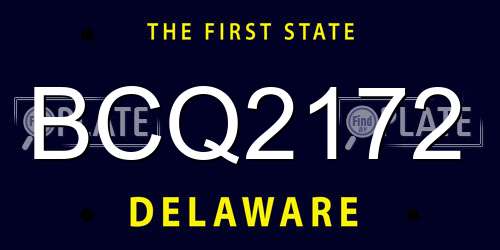BCQ2172 Delaware License Plate