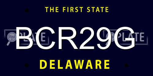 BCR29G Delaware License Plate