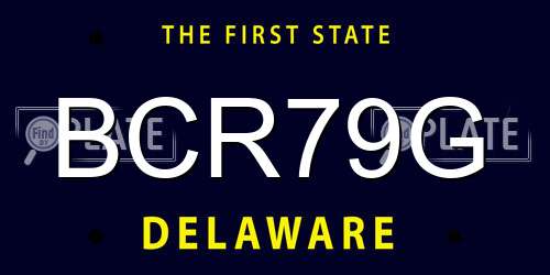 BCR79G Delaware License Plate