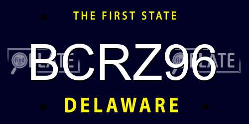 BCRZ96 Delaware License Plate