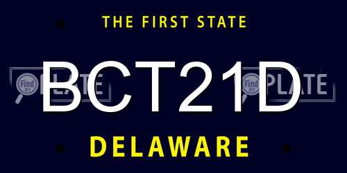 BCT21D Delaware License Plate