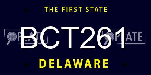 BCT261 Delaware License Plate
