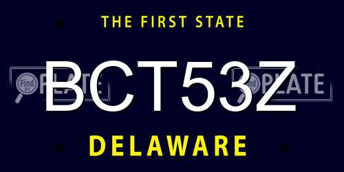 BCT53Z Delaware License Plate