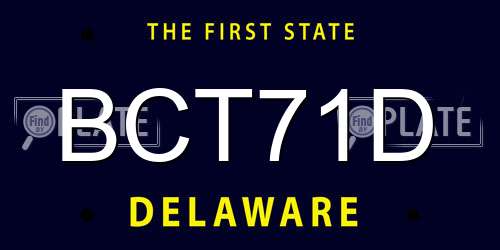 BCT71D Delaware License Plate