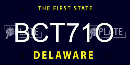 BCT71O Delaware License Plate