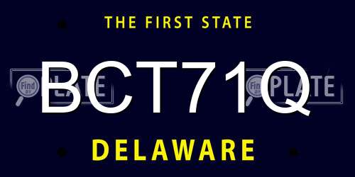 BCT71Q Delaware License Plate