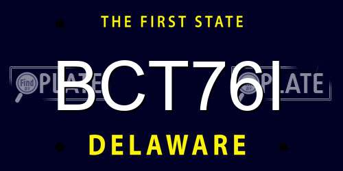 BCT76I Delaware License Plate