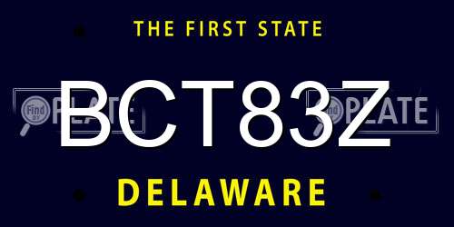 BCT83Z Delaware License Plate