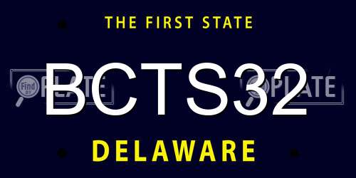 BCTS32 Delaware License Plate