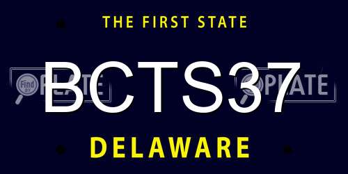 BCTS37 Delaware License Plate