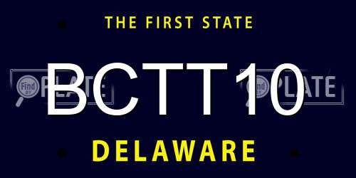 BCTT10 Delaware License Plate