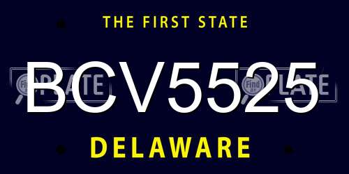 BCV5525 Delaware License Plate