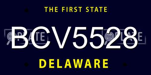 BCV5528 Delaware License Plate