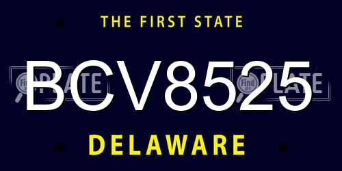 BCV8525 Delaware License Plate