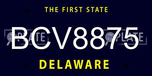BCV8875 Delaware License Plate