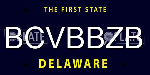 BCVBBZB Delaware License Plate