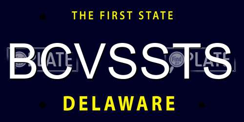 BCVSSTS Delaware License Plate