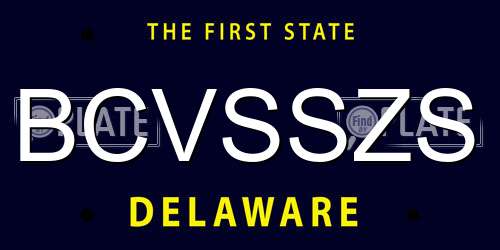 BCVSSZS Delaware License Plate