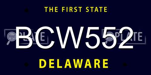 BCW552 Delaware License Plate